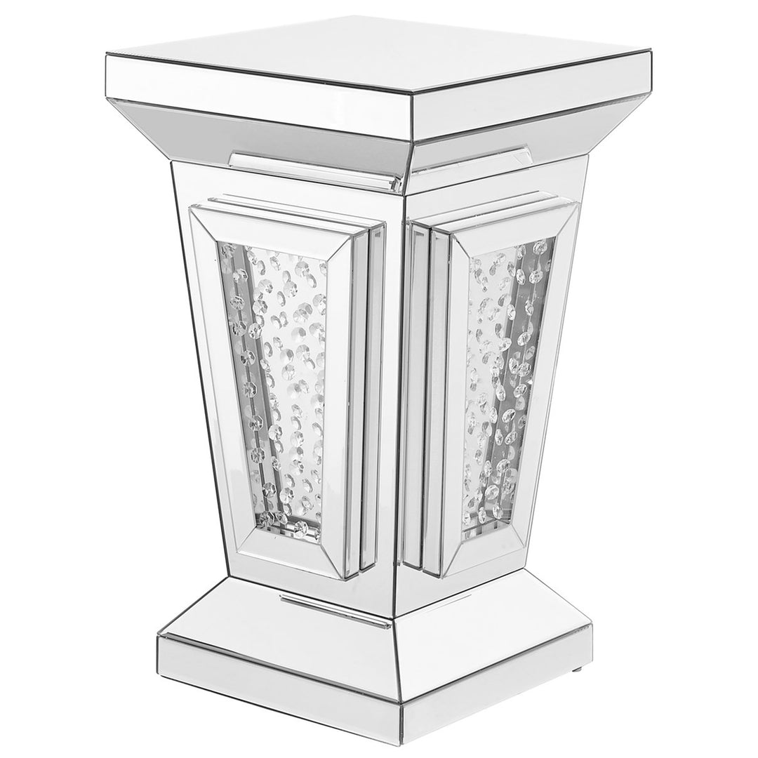 15 Inch Crystal End Table In Clear Mirror Finish - View 3 - Joshua Marshal
