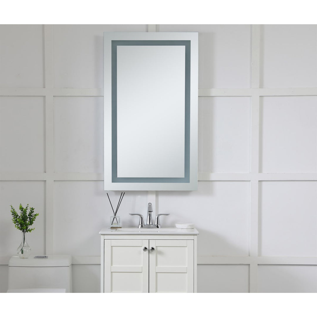 Led Electric Mirror Rectangle W24inH40in Dimmable 3000K - View 5 - Joshua Marshal