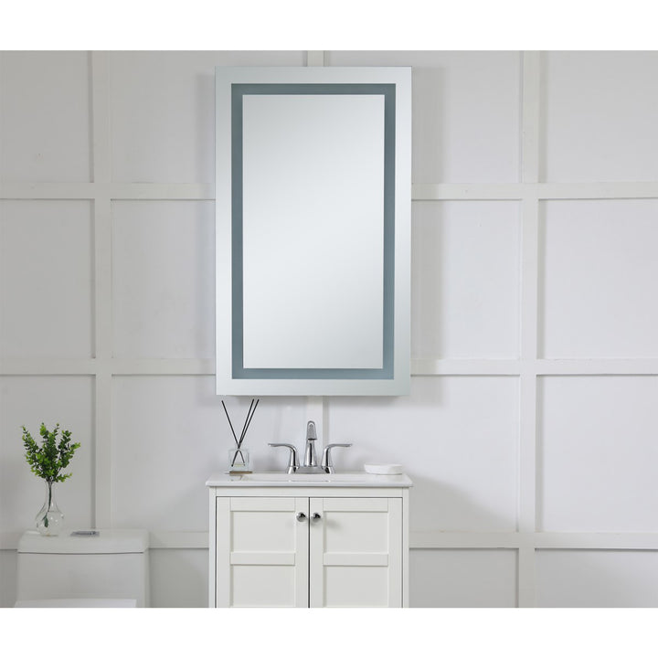 Led Electric Mirror Rectangle W24inH40in Dimmable 3000K - View 5 - Joshua Marshal