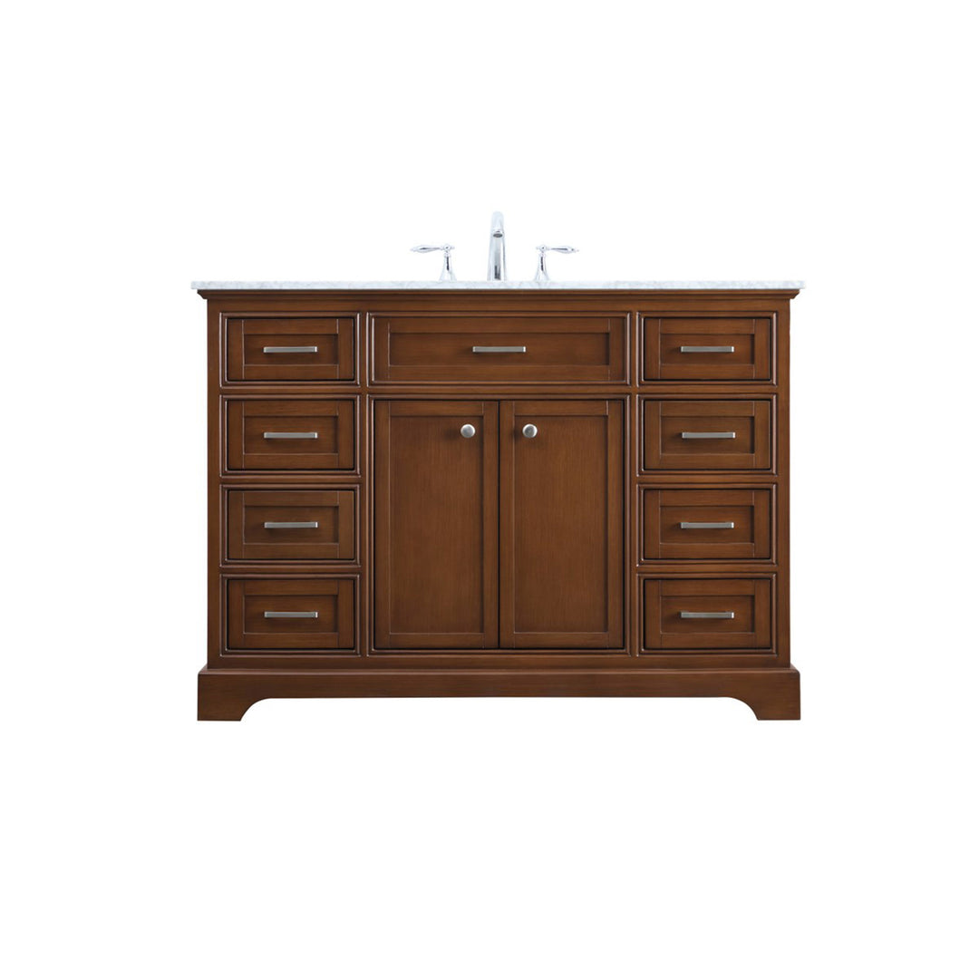 48 In. Single Bathroom Vanity Set In Teak - View 3 - Joshua Marshal