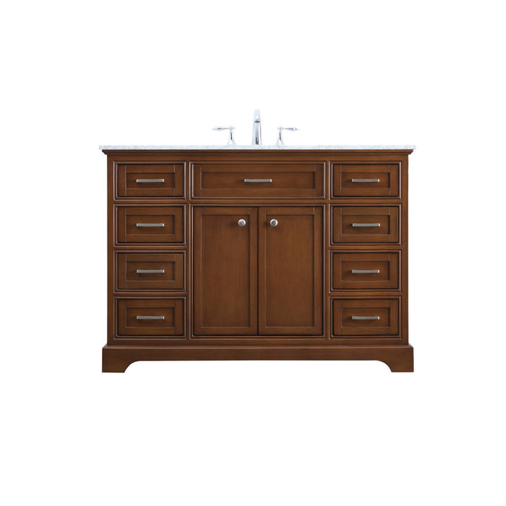 48 In. Single Bathroom Vanity Set In Teak - View 3 - Joshua Marshal