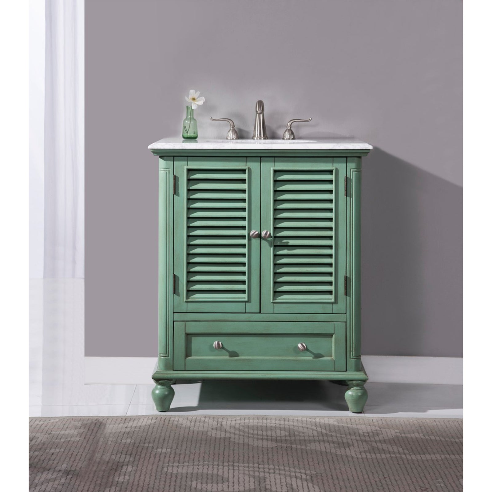 30 In.Single Bathroom Vanity Set In Vintage Mint - View 2 - Joshua Marshal