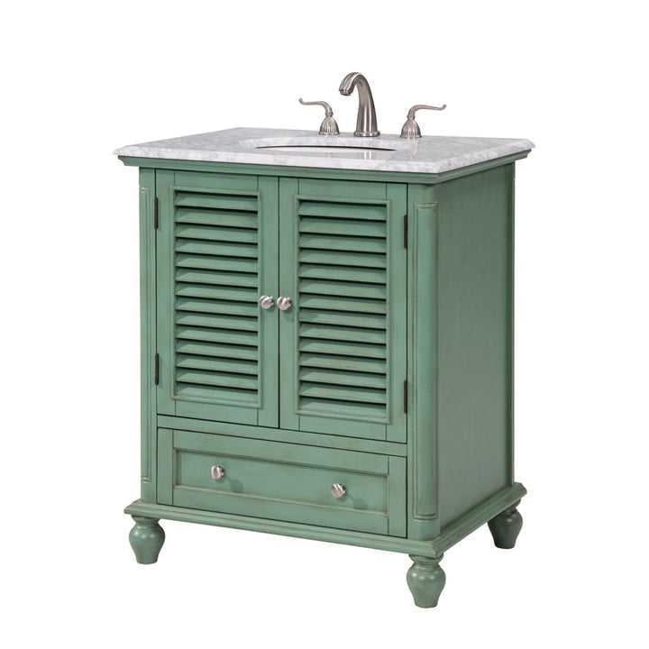 30 In.Single Bathroom Vanity Set In Vintage Mint - View 3 - Joshua Marshal