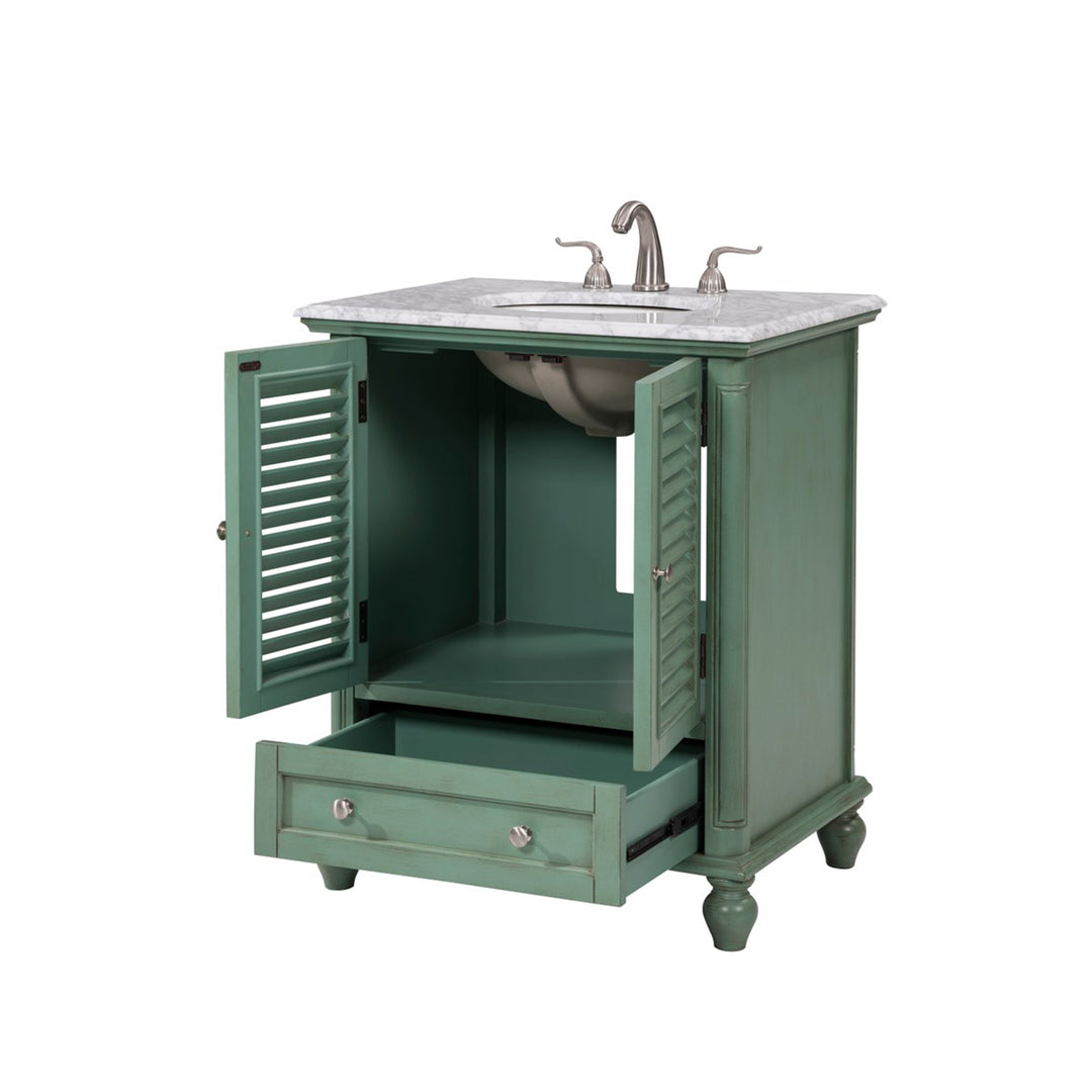 30 In.Single Bathroom Vanity Set In Vintage Mint - View 5 - Joshua Marshal