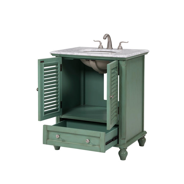 30 In.Single Bathroom Vanity Set In Vintage Mint - View 5 - Joshua Marshal
