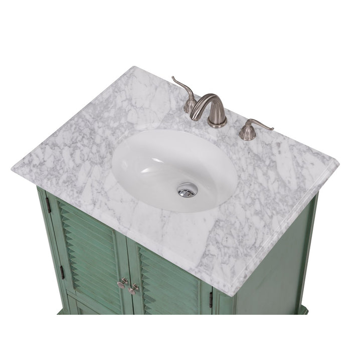 30 In.Single Bathroom Vanity Set In Vintage Mint - View 6 - Joshua Marshal