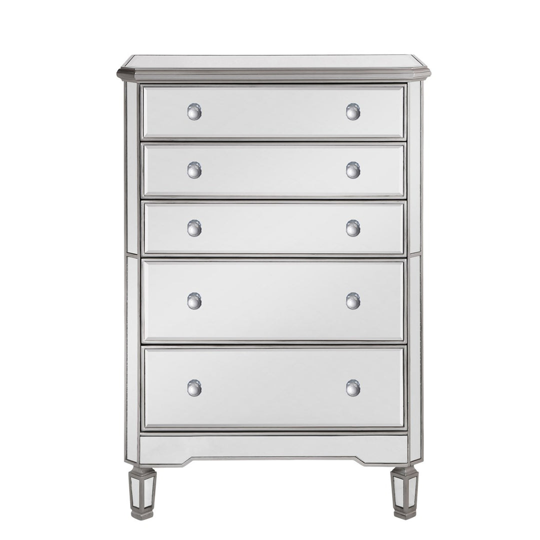 5 Drawer Cabinet 33 In. X 16 In. X 49 In. In Silver Paint - View 3 - Joshua Marshal
