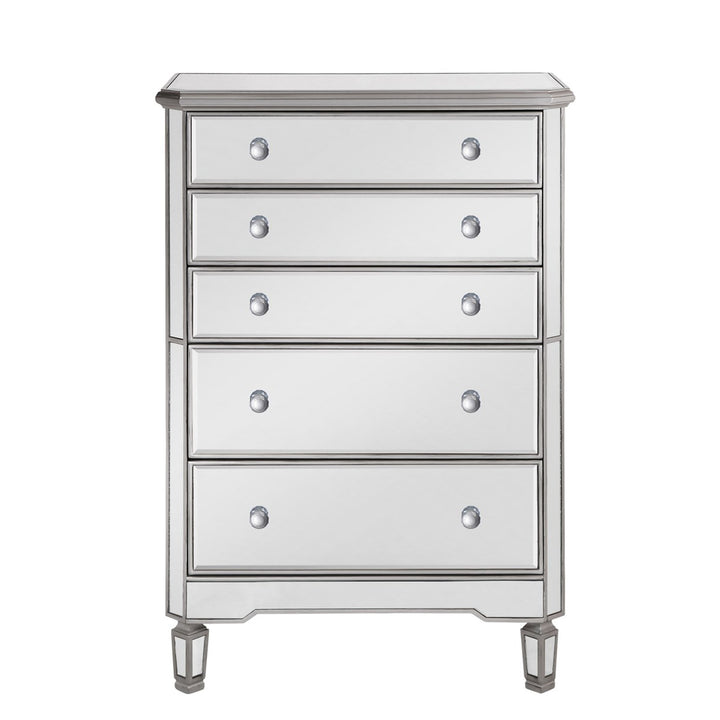 5 Drawer Cabinet 33 In. X 16 In. X 49 In. In Silver Paint - View 3 - Joshua Marshal
