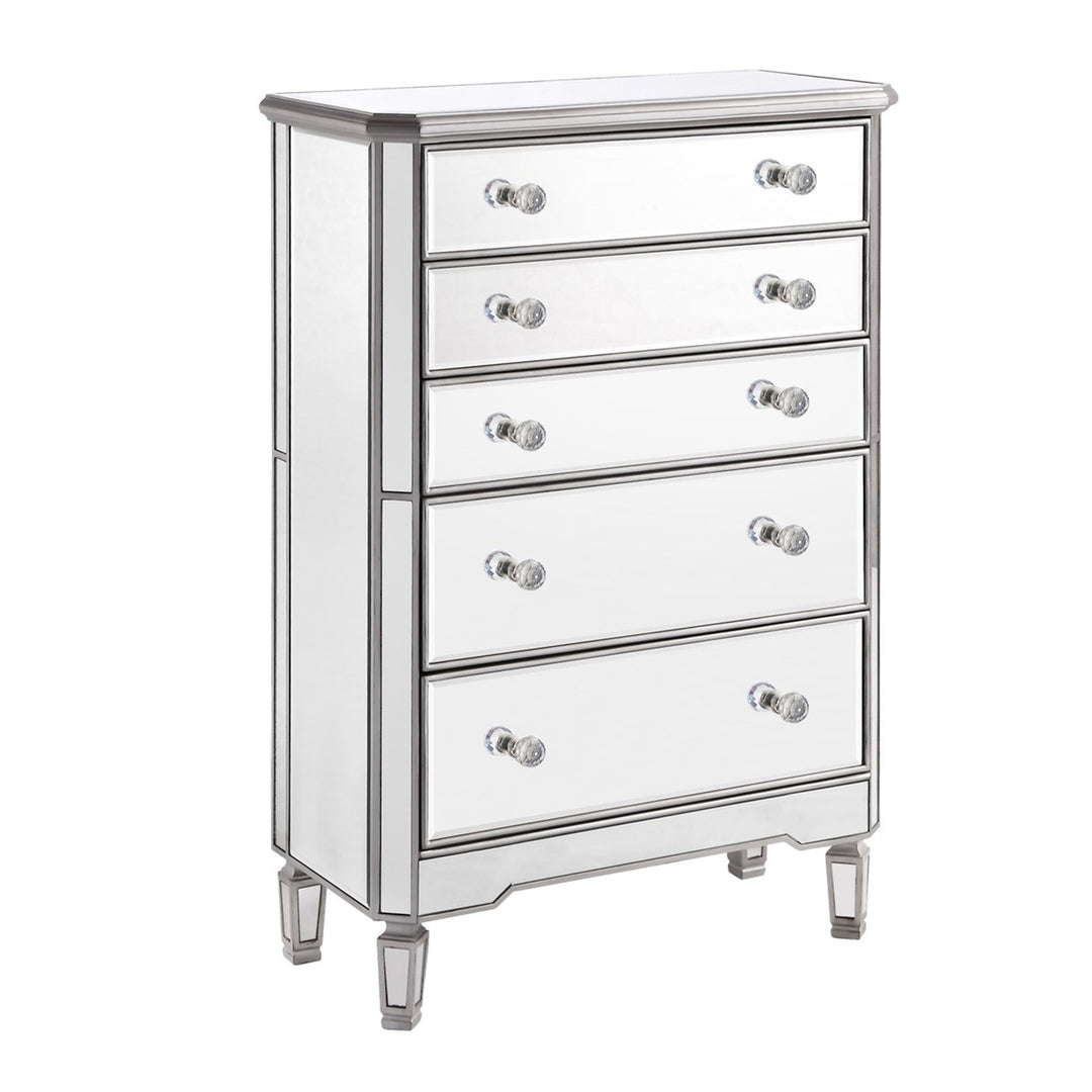 5 Drawer Cabinet 33 In. X 16 In. X 49 In. In Silver Paint - View 4 - Joshua Marshal