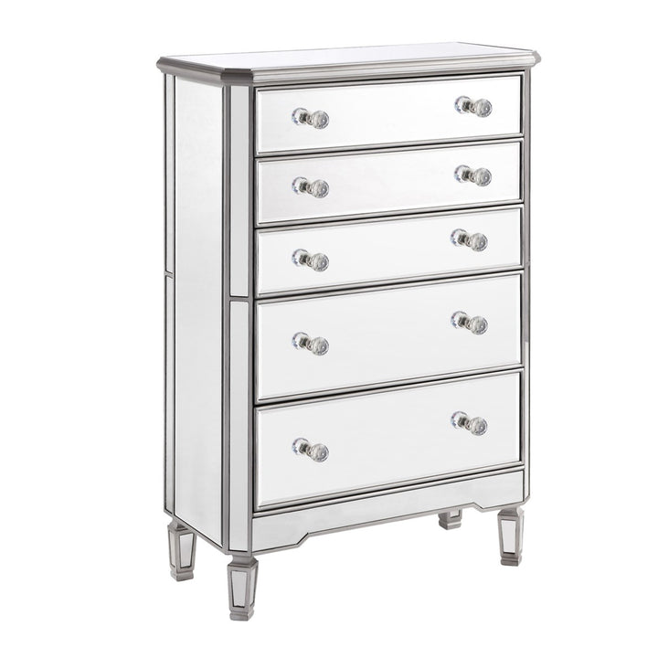 5 Drawer Cabinet 33 In. X 16 In. X 49 In. In Silver Paint - View 4 - Joshua Marshal