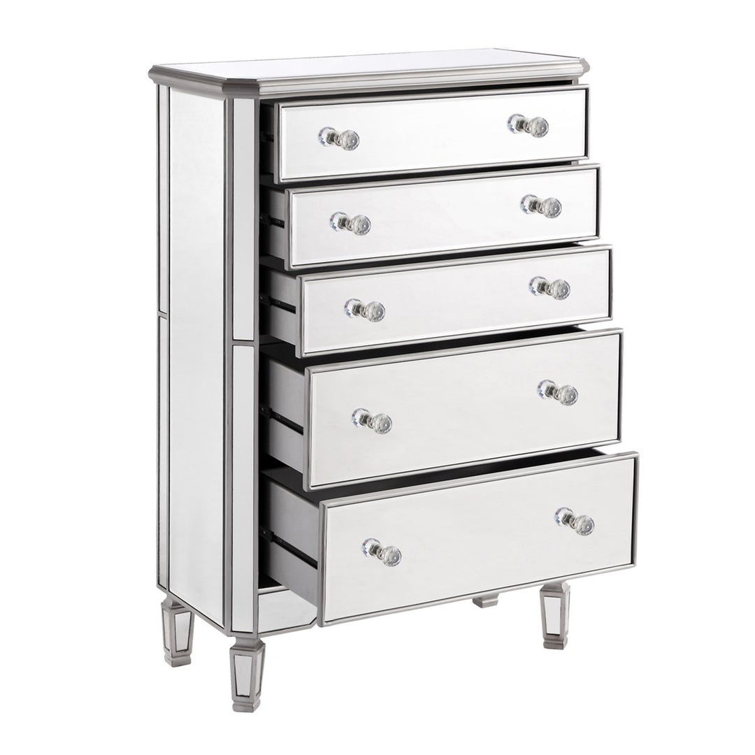 5 Drawer Cabinet 33 In. X 16 In. X 49 In. In Silver Paint - View 5 - Joshua Marshal