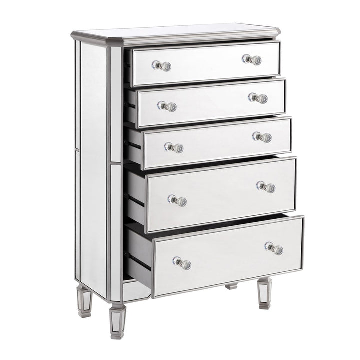 5 Drawer Cabinet 33 In. X 16 In. X 49 In. In Silver Paint - View 5 - Joshua Marshal