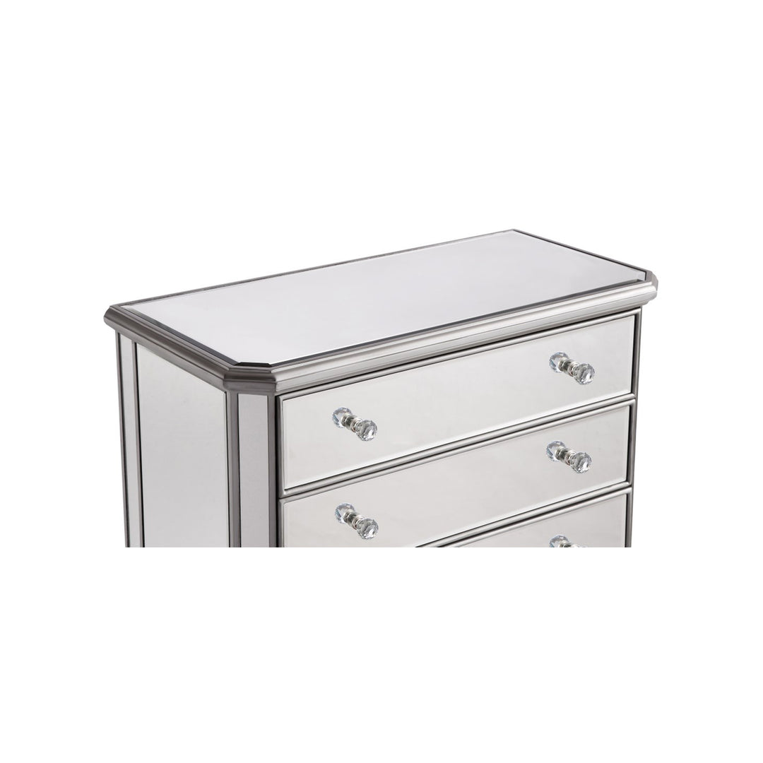 5 Drawer Cabinet 33 In. X 16 In. X 49 In. In Silver Paint - View 6 - Joshua Marshal