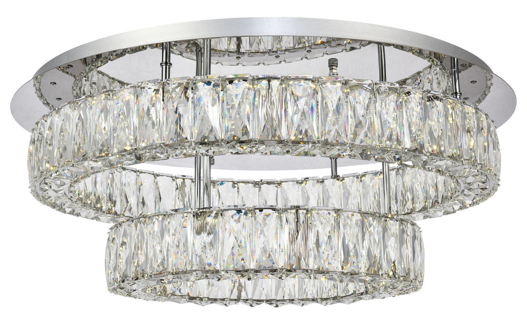 LED light Chrome Flush Mount Clear Royal Cut Crystal JM-586098