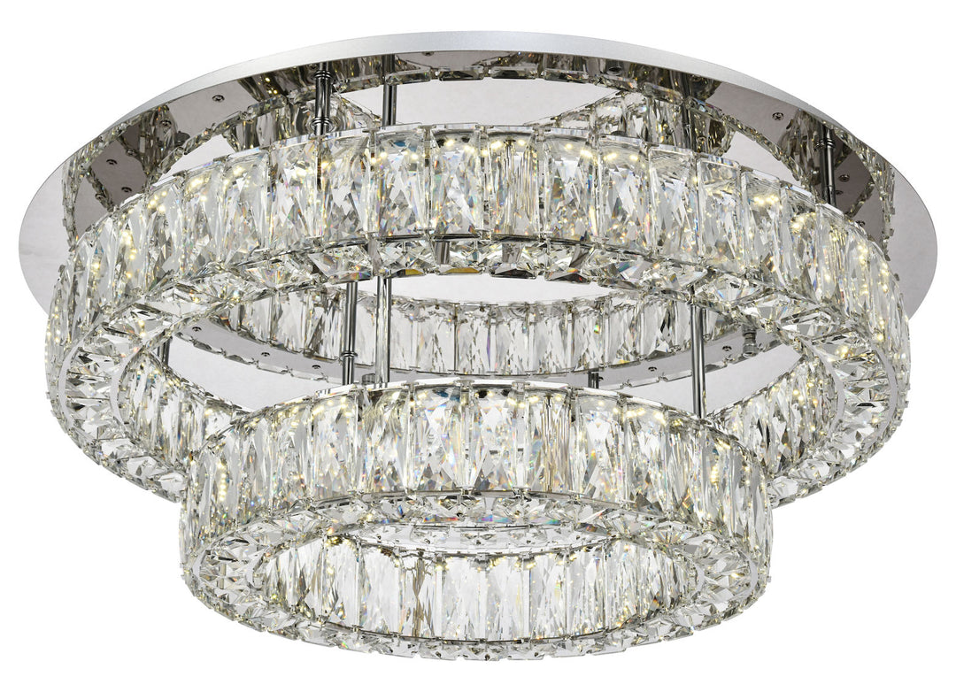 LED light Chrome Flush Mount Clear Royal Cut Crystal JM-586098