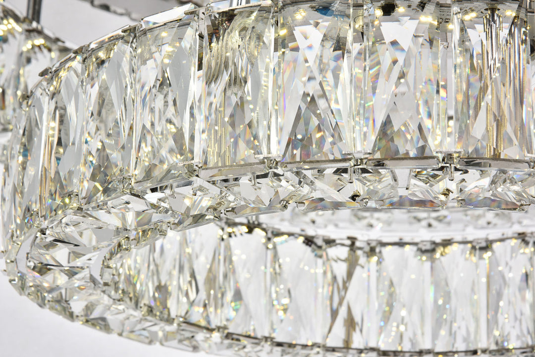 LED light Chrome Flush Mount Clear Royal Cut Crystal JM-586098