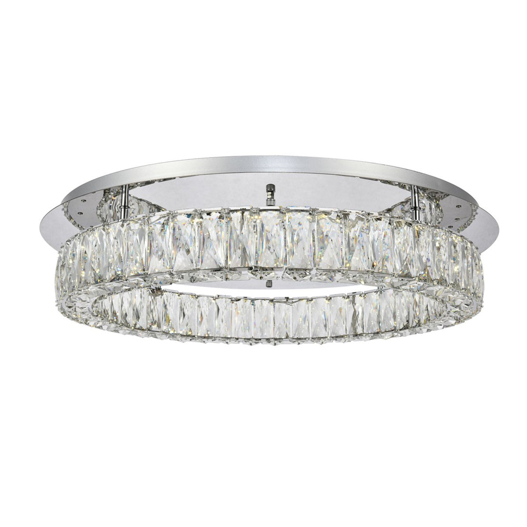 LED light Chrome Flush Mount Clear Royal Cut Crystal - View 3 - Joshua Marshal