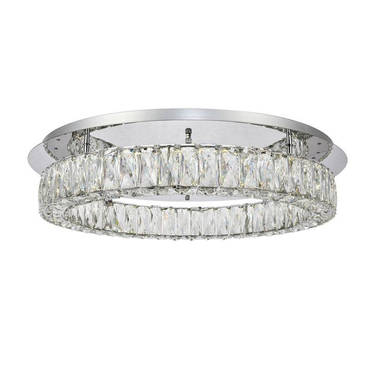 LED light Chrome Flush Mount Clear Royal Cut Crystal - View 3 - Joshua Marshal