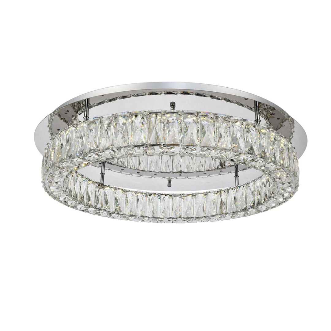 LED light Chrome Flush Mount Clear Royal Cut Crystal - View 4 - Joshua Marshal
