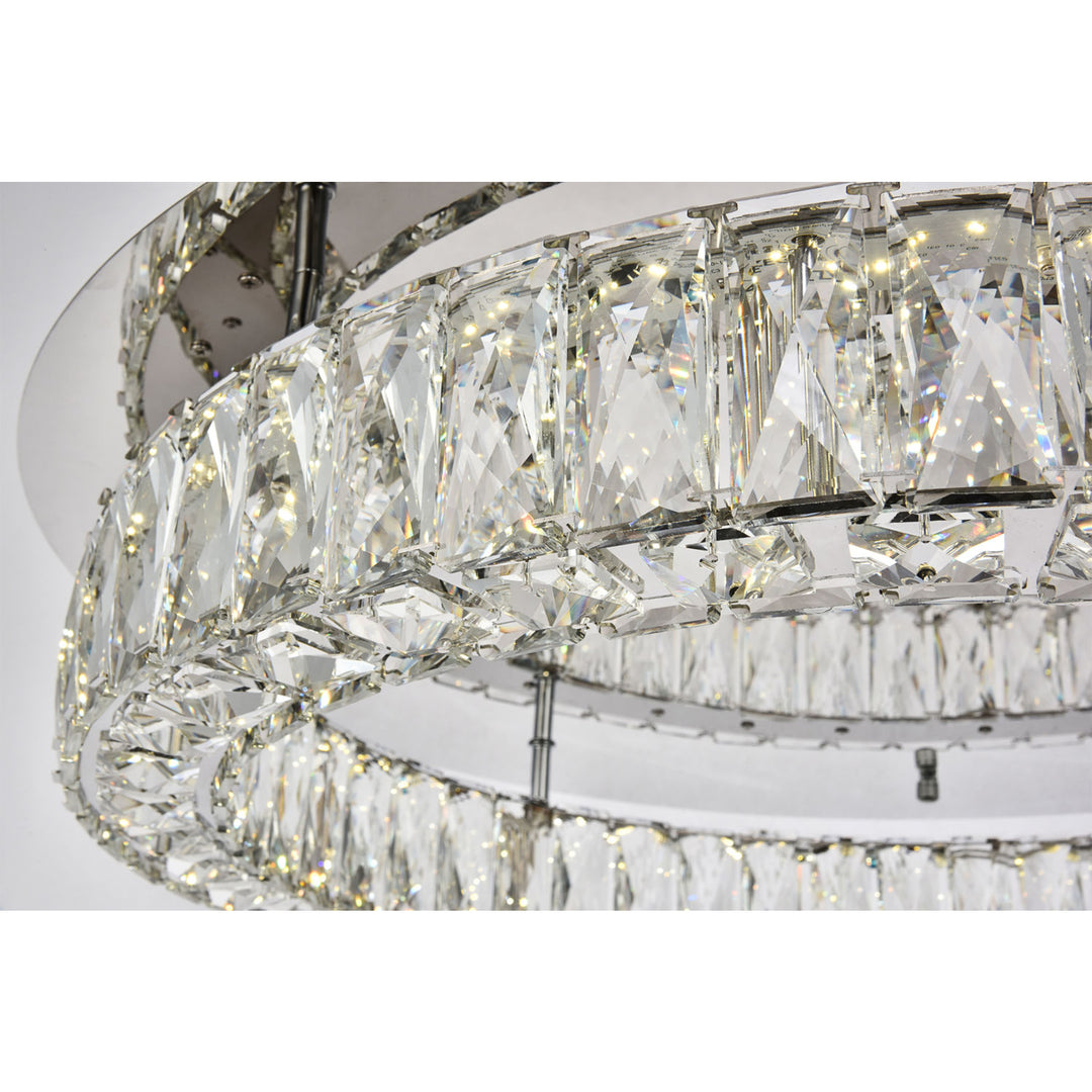LED light Chrome Flush Mount Clear Royal Cut Crystal - View 5 - Joshua Marshal