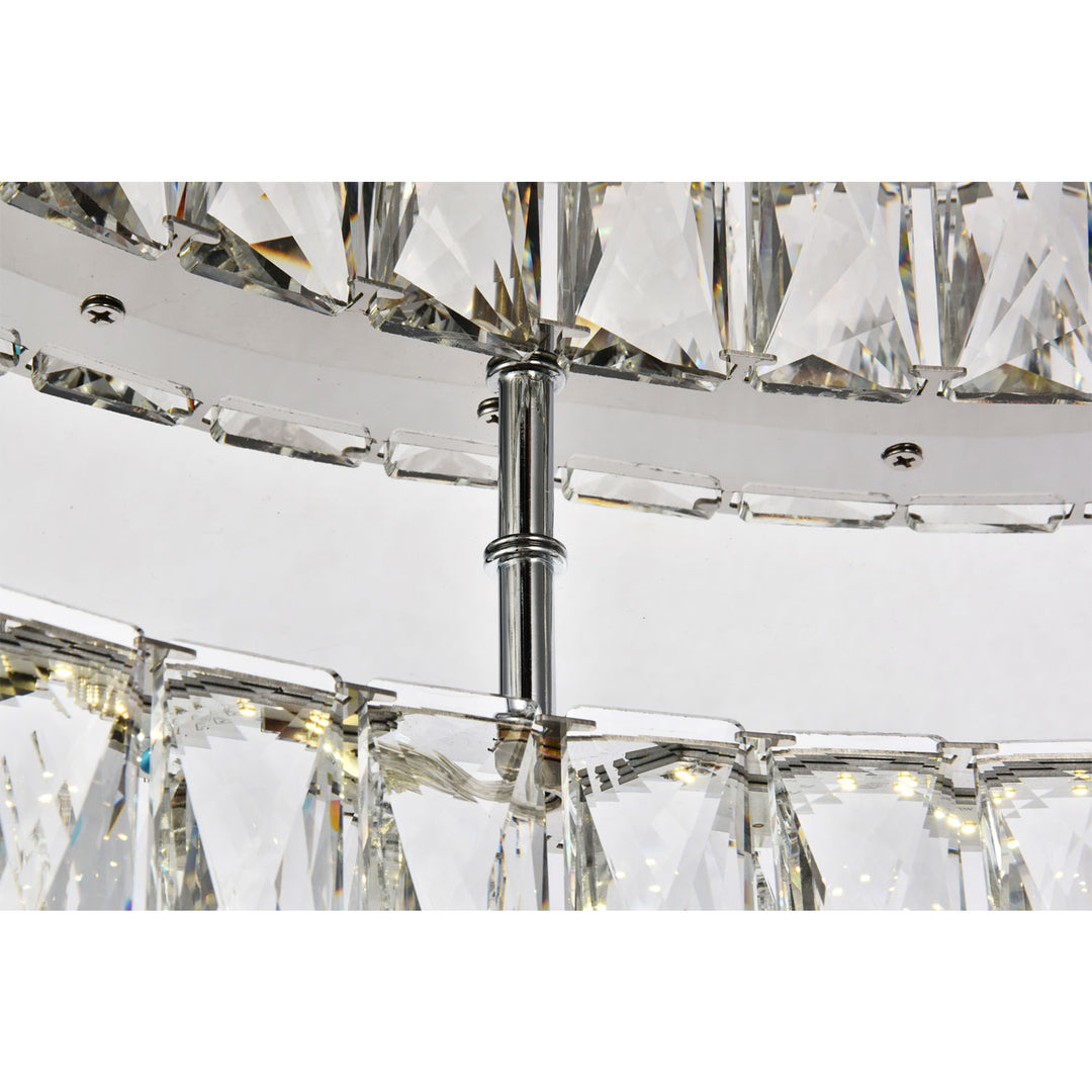LED light Chrome Flush Mount Clear Royal Cut Crystal - View 6 - Joshua Marshal
