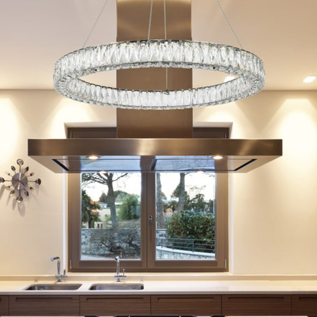 Integrated LED chip light Chrome Chandelier Clear Royal Cut Crystal Chrome Finish - LIGHTING by Joshua Marshal