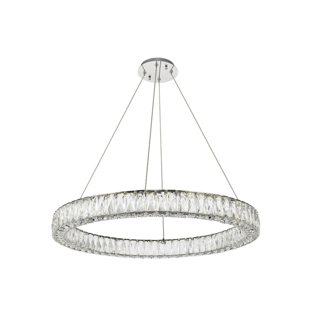 Integrated LED chip light Chrome Chandelier Clear Royal Cut Crystal - View 3 - Joshua Marshal