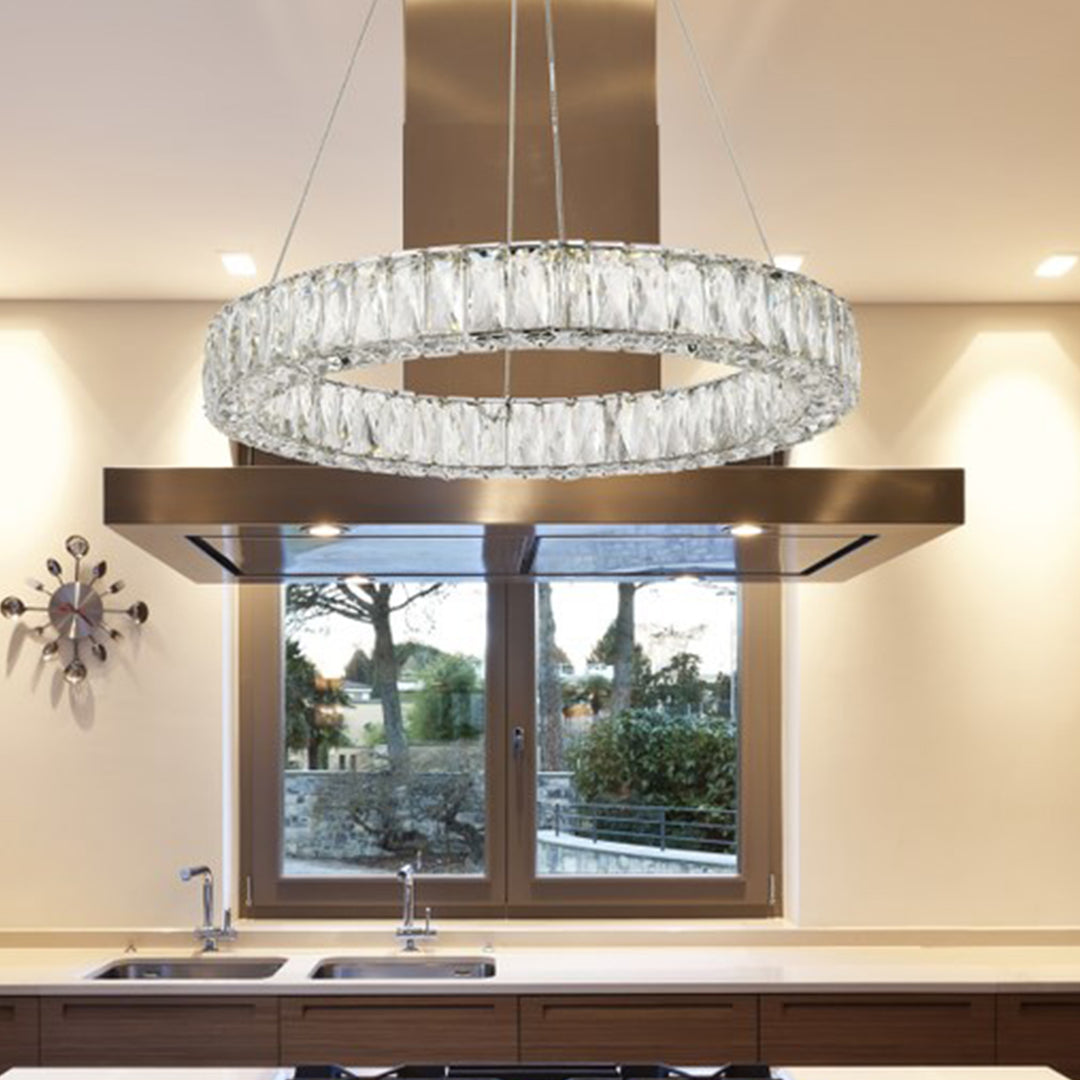 Integrated LED chip light Chrome Chandelier Clear Royal Cut Crystal Chrome Finish - LIGHTING by Joshua Marshal