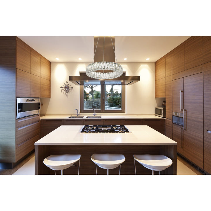 Integrated LED chip light Chrome Pendant Clear Royal Cut Crystal - View 2 - Joshua Marshal