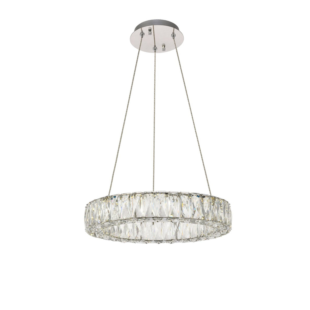 Integrated LED chip light Chrome Pendant Clear Royal Cut Crystal - View 3 - Joshua Marshal