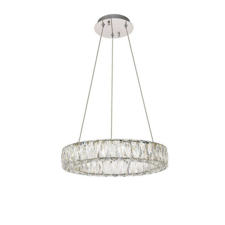 Integrated LED chip light Chrome Pendant Clear Royal Cut Crystal - View 3 - Joshua Marshal