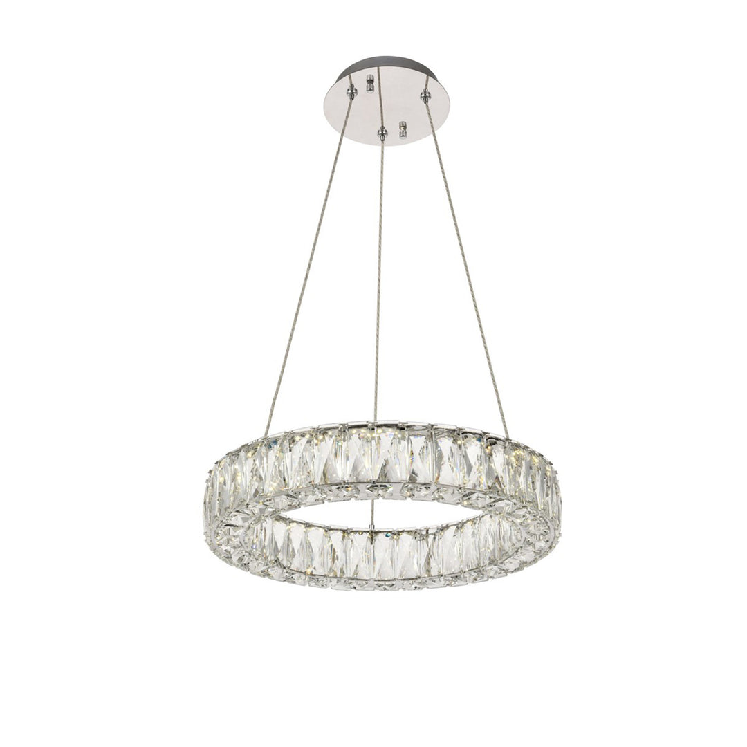 Integrated LED chip light Chrome Pendant Clear Royal Cut Crystal - View 4 - Joshua Marshal
