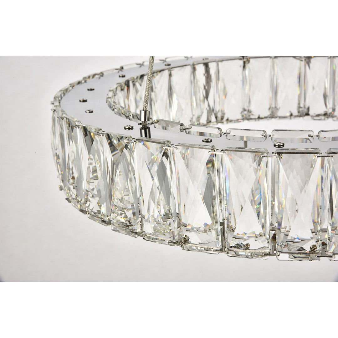 Integrated LED chip light Chrome Pendant Clear Royal Cut Crystal - View 5 - Joshua Marshal