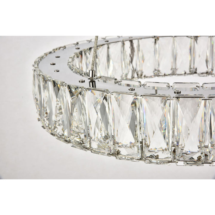 Integrated LED chip light Chrome Pendant Clear Royal Cut Crystal - View 5 - Joshua Marshal