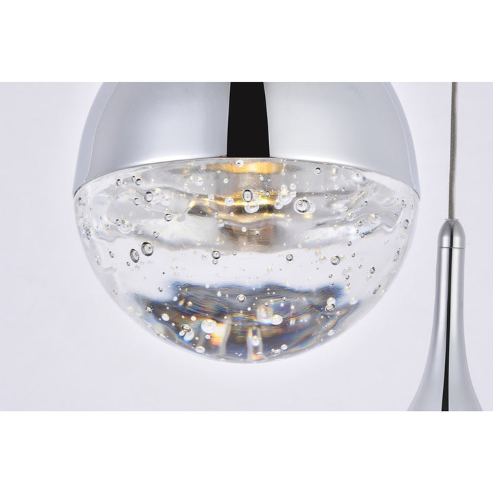 Collection LED 5-light chandelier 15in x 9in chrome finish - View 5 - Joshua Marshal