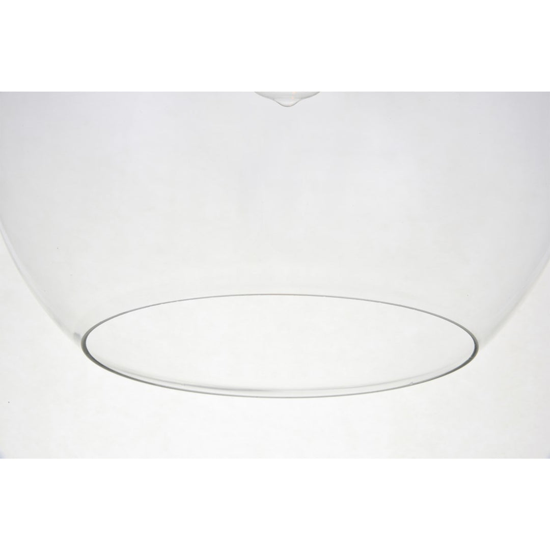 1 Light Brass Pendant With Clear Glass - View 6 - Joshua Marshal