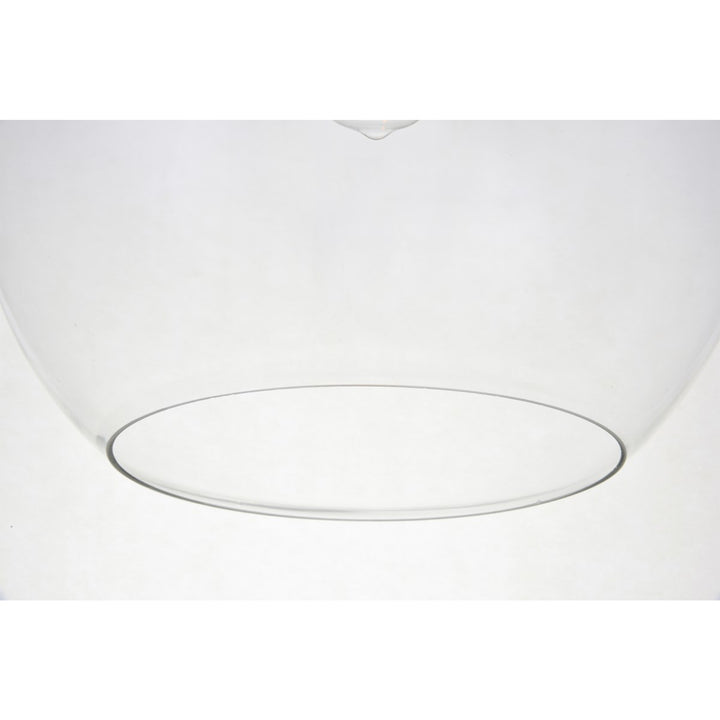 1 Light Brass Pendant With Clear Glass - View 6 - Joshua Marshal