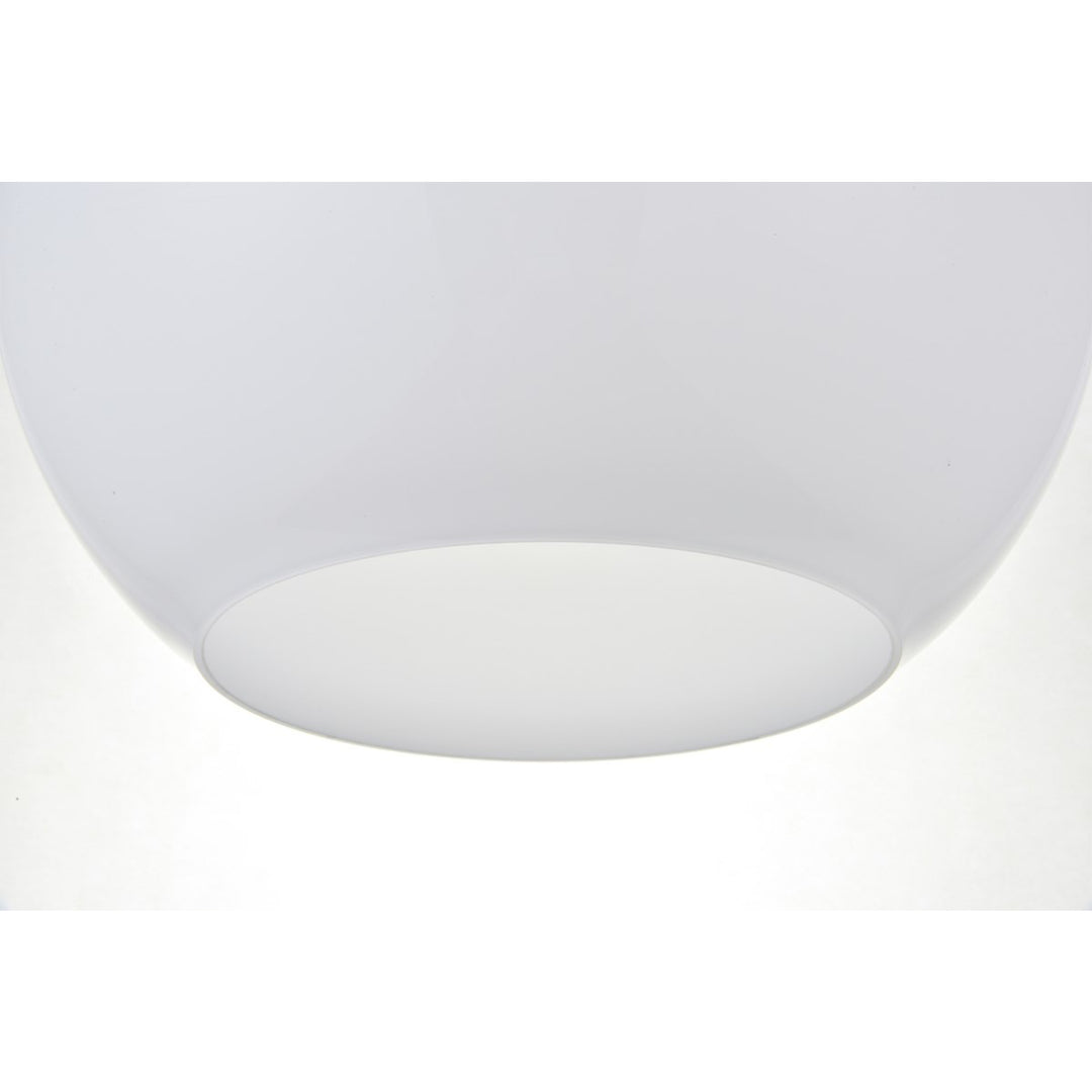 1 Light Black Pendant With Frosted White Glass - View 5 - Joshua Marshal