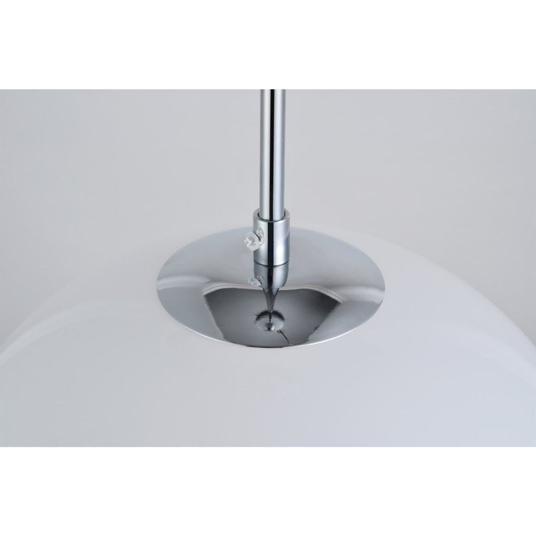 1 Light Chrome Pendant With Frosted White Glass - View 5 - Joshua Marshal