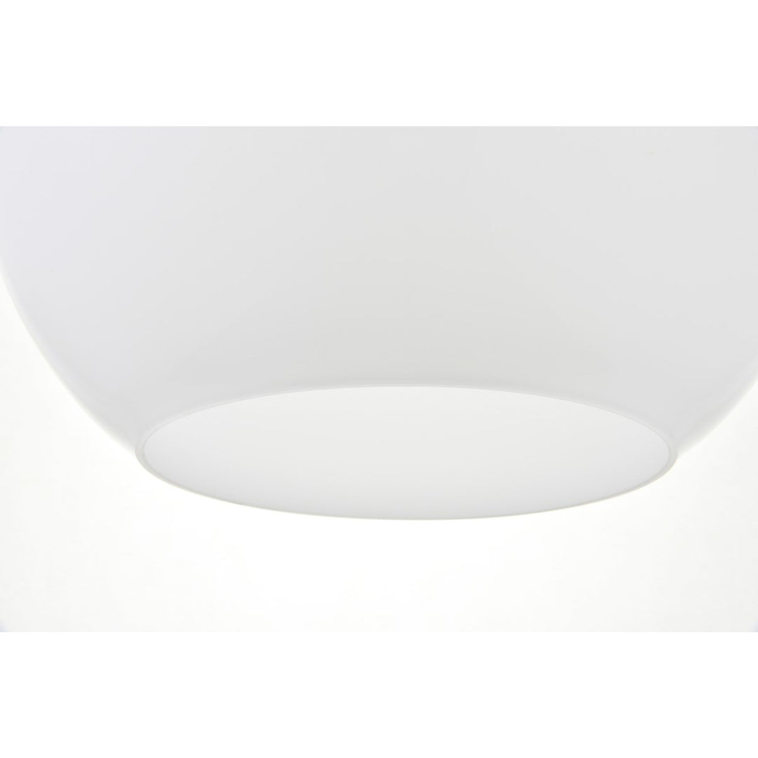 1 Light Chrome Pendant With Frosted White Glass - View 6 - Joshua Marshal