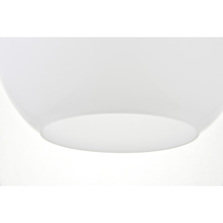 1 Light Chrome Pendant With Frosted White Glass - View 6 - Joshua Marshal