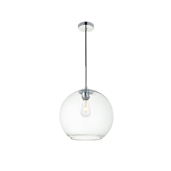 1 Light Chrome Pendant With Clear Glass - View 4 - Joshua Marshal