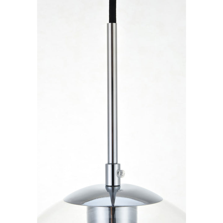5 Lights Chrome Pendant With Clear Glass - View 5 - Joshua Marshal