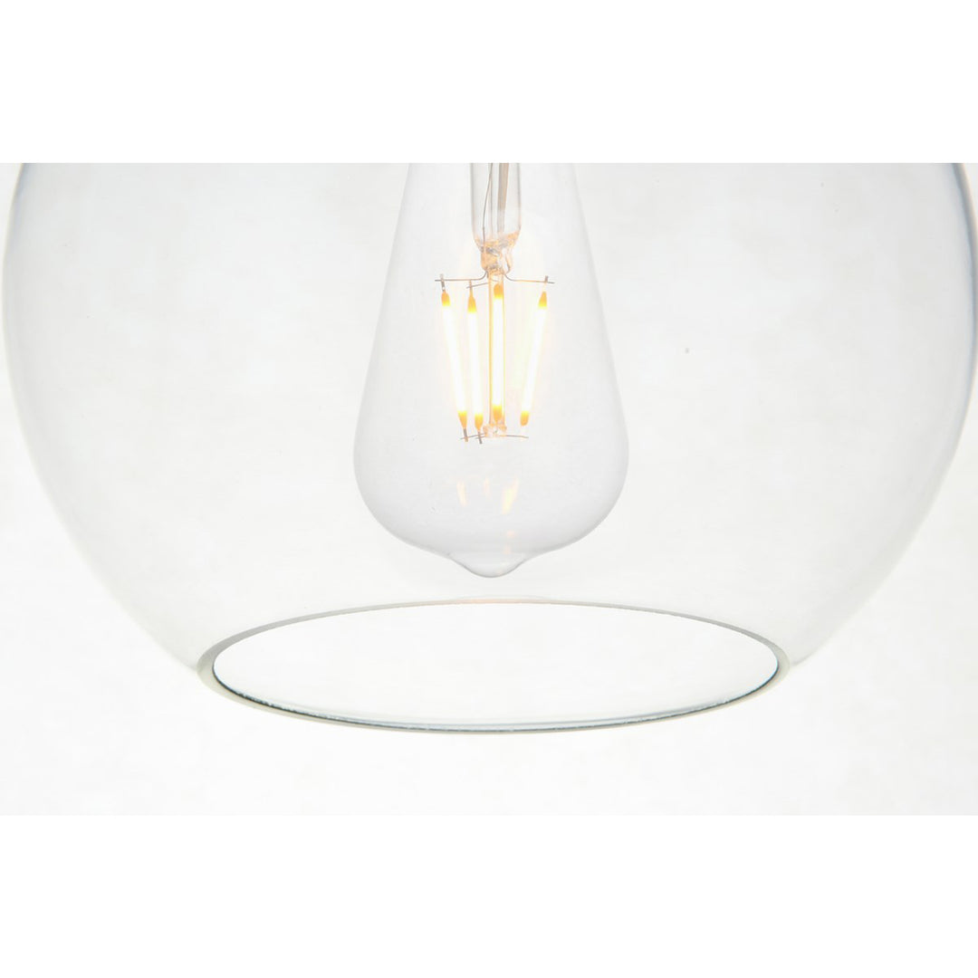 5 Lights Chrome Pendant With Clear Glass - View 6 - Joshua Marshal