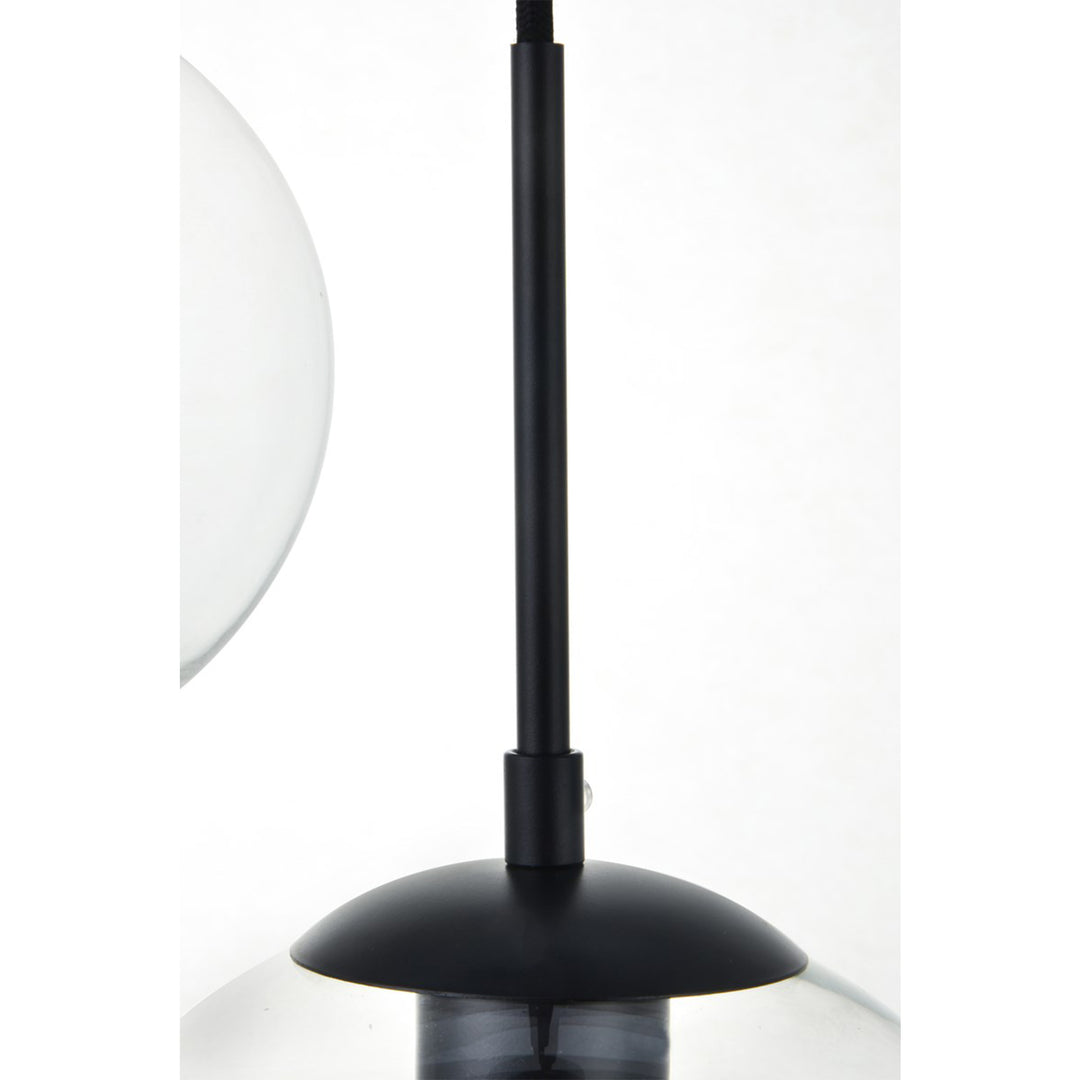 5 Lights Black Pendant With Clear Glass - View 5 - Joshua Marshal