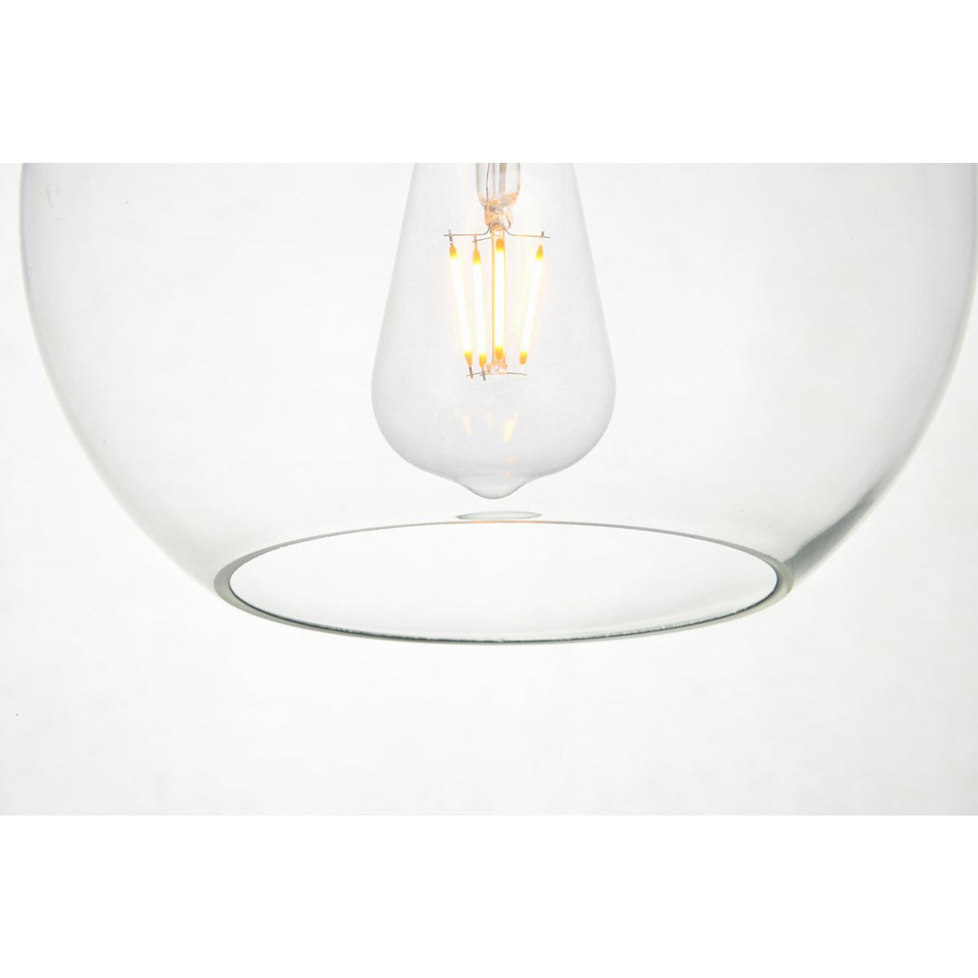 5 Lights Black Pendant With Clear Glass - View 6 - Joshua Marshal