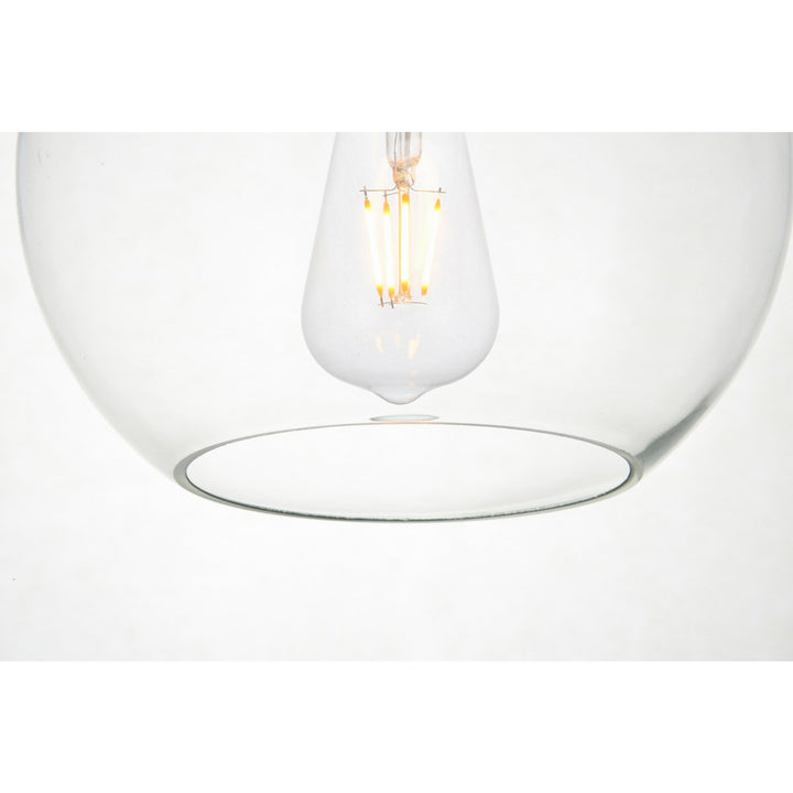 5 Lights Black Pendant With Clear Glass - View 6 - Joshua Marshal