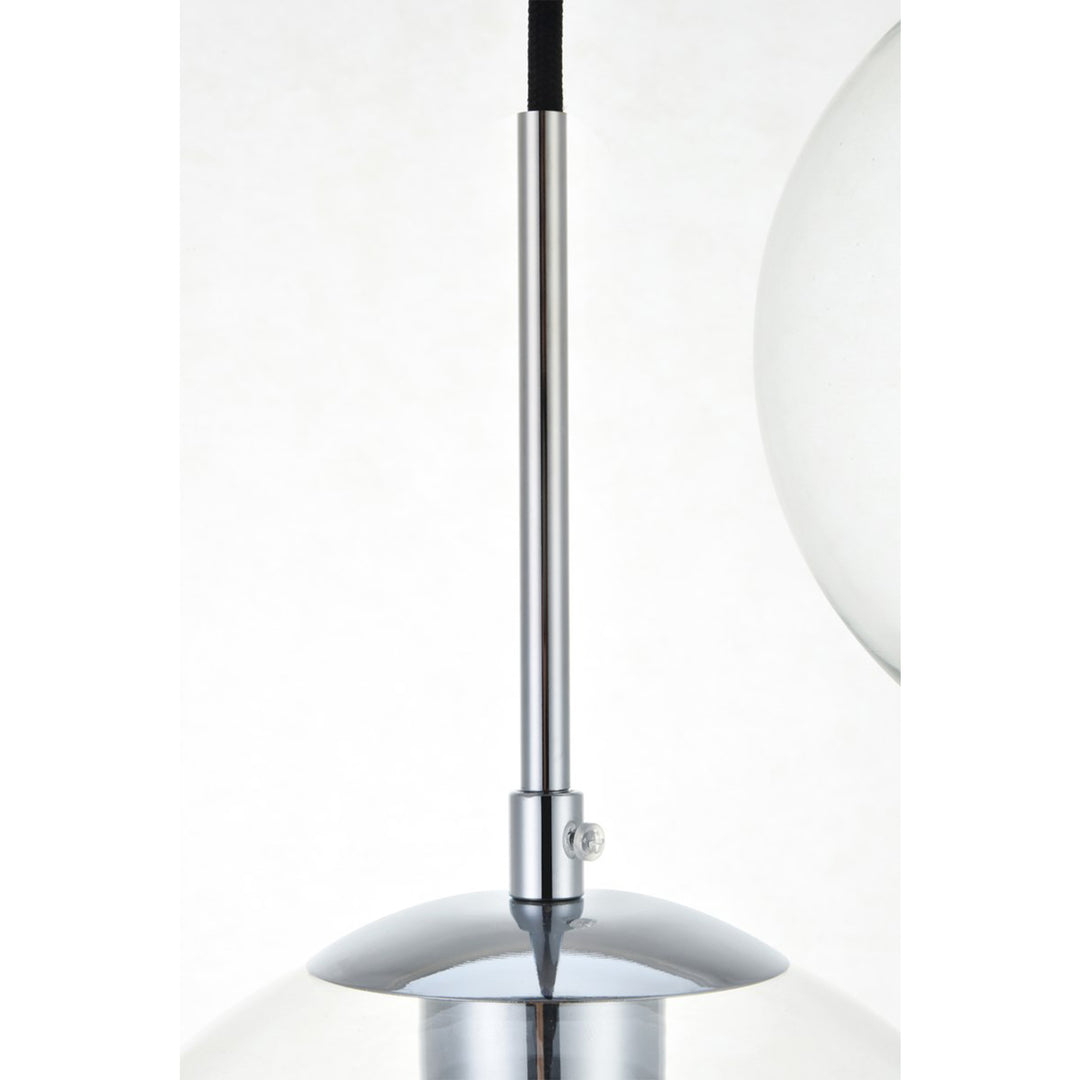 5 Lights Chrome Pendant With Clear Glass - View 5 - Joshua Marshal