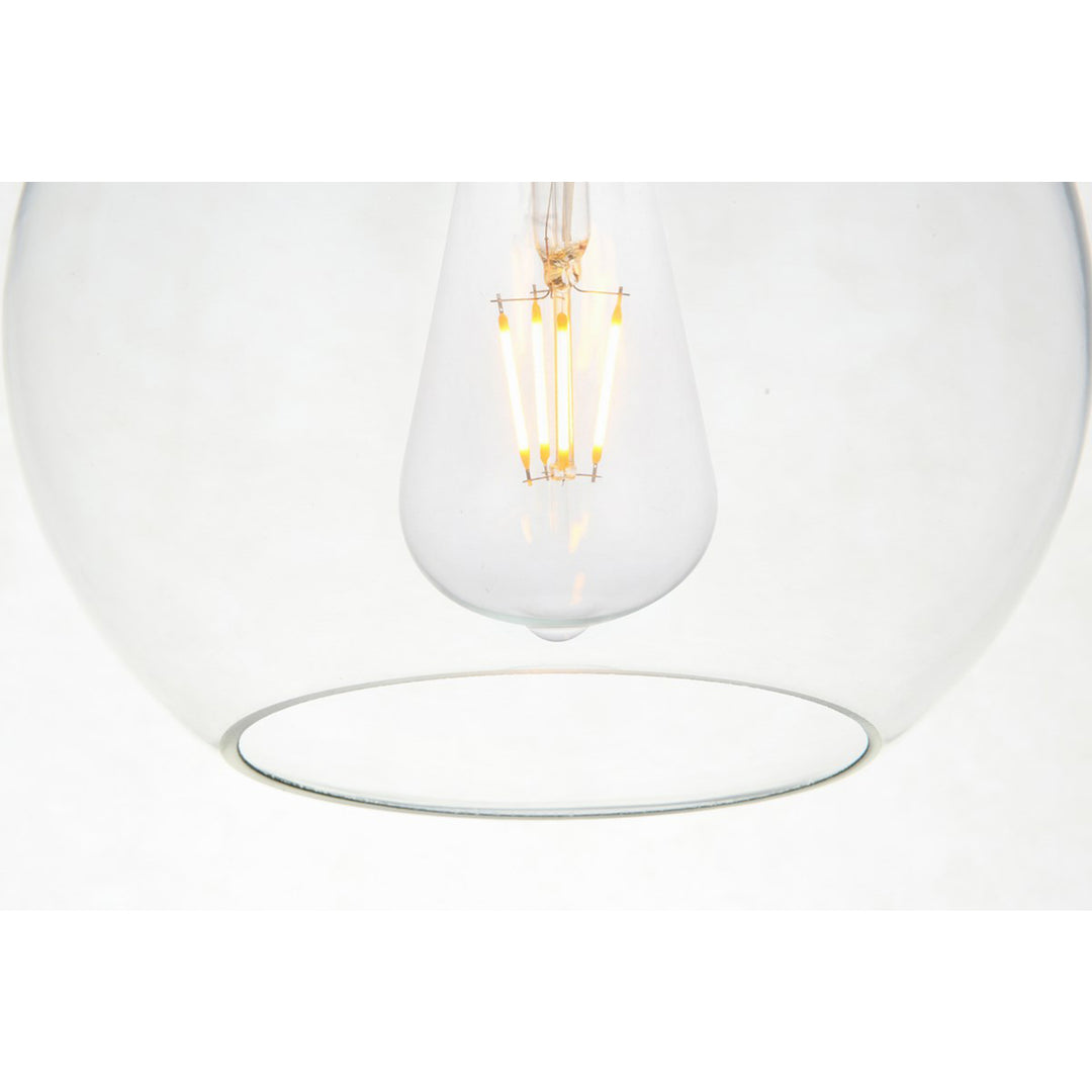 5 Lights Chrome Pendant With Clear Glass - View 6 - Joshua Marshal