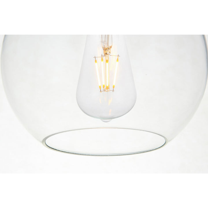 5 Lights Chrome Pendant With Clear Glass - View 6 - Joshua Marshal